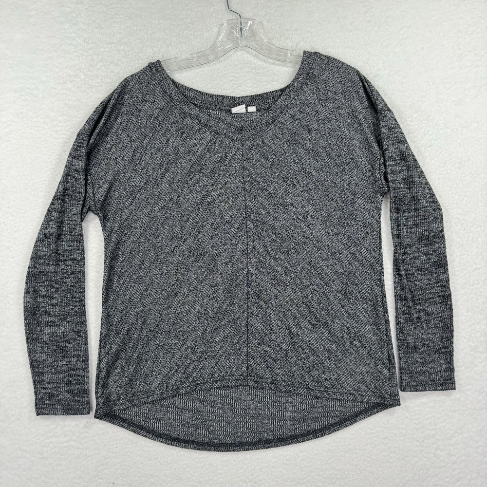 GAP Gray Knit Top Long Sleeve Casual Everyday Relaxed Fit Size M